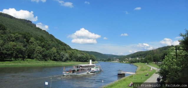 die Elbe unterhalb der Bastei