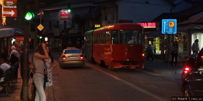 Sarajevo- tram at night