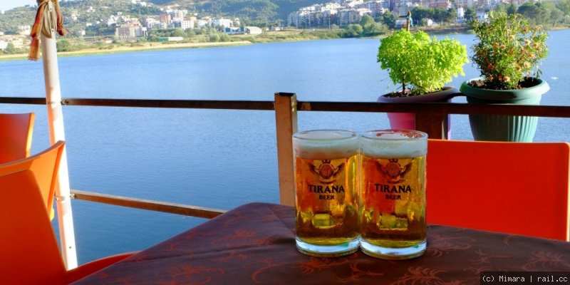 Tirana beer in the city park