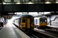 Northern Rail (NOR) train - Class 158 suburban train and Class 142 commuter train